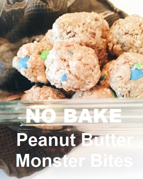 NO BAKE | Peanut butter monster granola bites